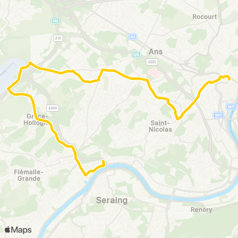 TEC Liège - Verviers St-Lambert - Grâce-Hollogne - Bierset - Jemeppe map