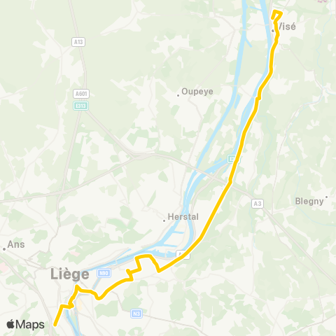 TEC Liège - Verviers Liège - Wandre - Visé map
