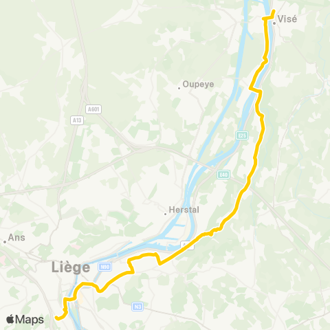 TEC Liège - Verviers Liège - Sarolay - Hermalle - Visé map
