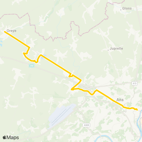 TEC Liège - Verviers Liège - Ans - Awans - Hognoul - Oreye map