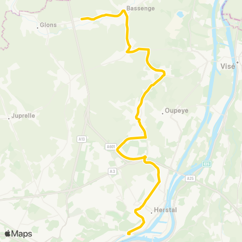 TEC Liège - Verviers Liège - Hermée - Bassenge - Boirs / Emael map