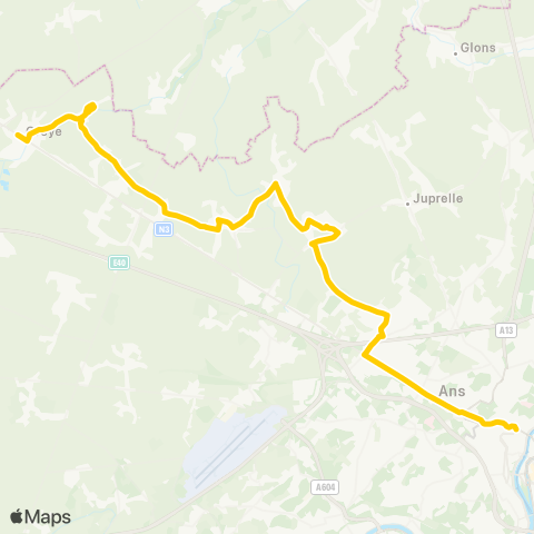 TEC Liège - Verviers Liège - Ans - Alleur - Othée - Oreye map
