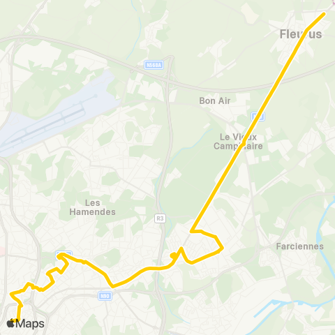 TEC Charleroi Fleurus - Charleroi map
