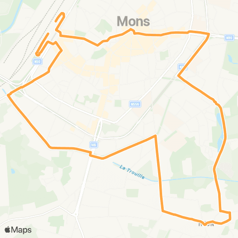 TEC Hainaut Mons Centre-Ville - Hyon map