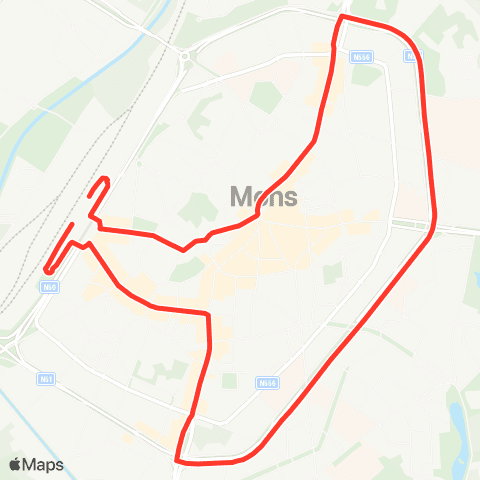 TEC Hainaut Mons Centre-Ville map