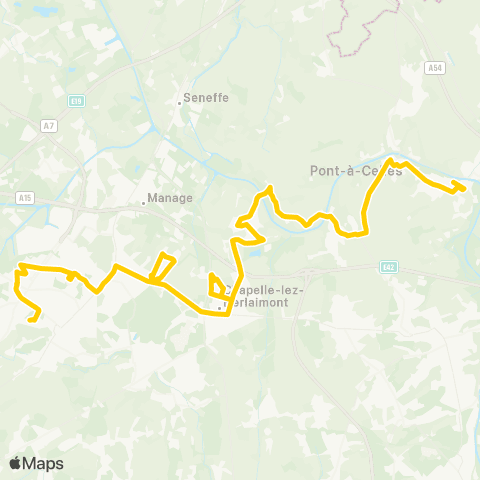 TEC Hainaut La Louvière - Luttre map