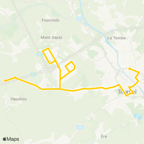TEC Hainaut Tournai - Baisieux map
