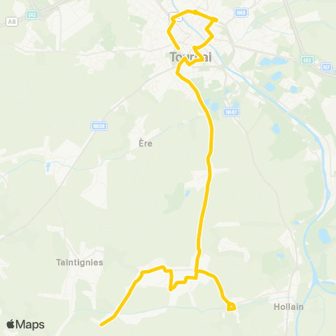 TEC Hainaut Tournai - Rongy / Guignies map