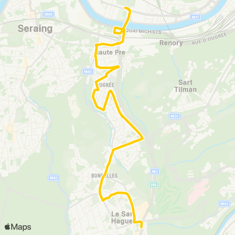 TEC Liège - Verviers Sclessin - Ougrée - Gros Hêtre - Boncelles map