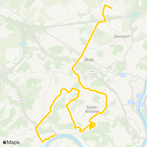TEC Liège - Verviers Jemeppe - Montegnée - Tilleur - Ans - Rocourt map