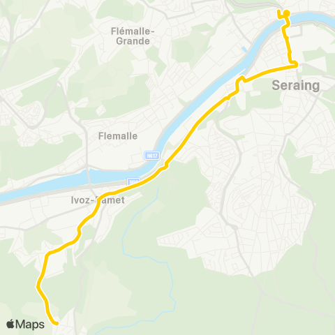 TEC Liège - Verviers Jemeppe - Seraing - Ivoz - Gros Chêne map