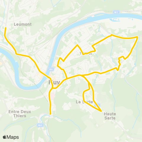TEC Liège - Verviers Huy - Tihange - Statte - Wanze map