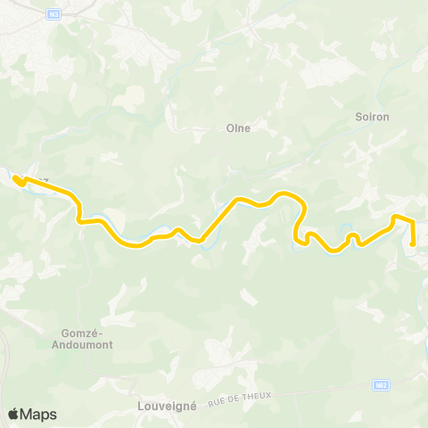 TEC Liège - Verviers Pepinster - Trooz - Prayon map