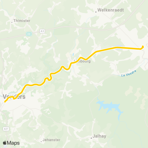 TEC Liège - Verviers Verviers - Eupen - Bellmerin map