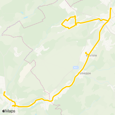 TEC Namur-Luxembourg Rochefort - Marche map