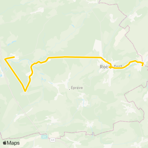 TEC Namur-Luxembourg Jemelle - Villers-sur-Lesse - Ciergnon map