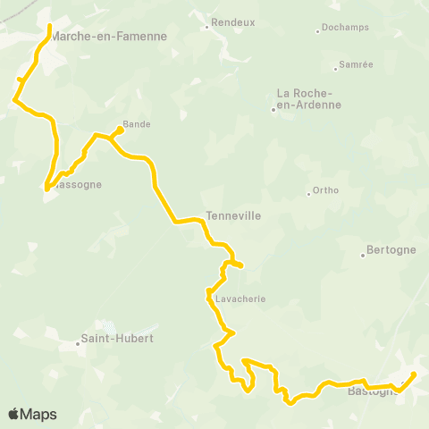 TEC Namur-Luxembourg Marche-en-Famenne - Bastogne map