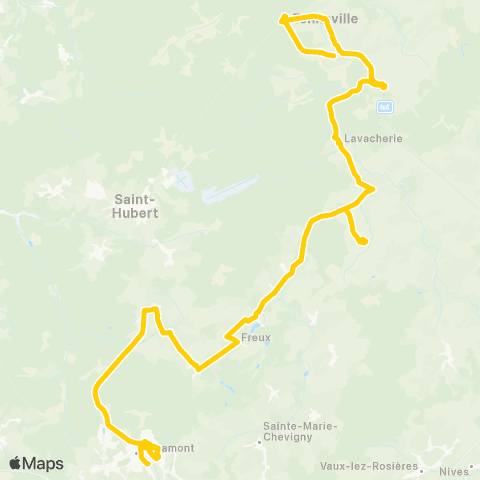 TEC Namur-Luxembourg Libramont - Amberloup - Champlon map