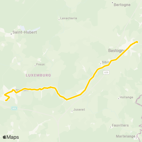 TEC Namur-Luxembourg Libramont - Bastogne map