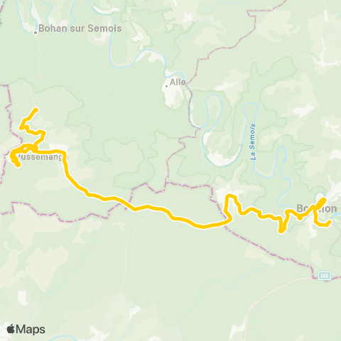TEC Namur-Luxembourg Sugny - Bouillon map