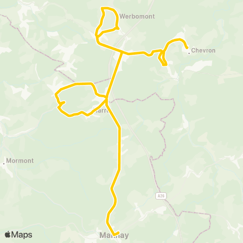 TEC Namur-Luxembourg Chevron - Manhay map