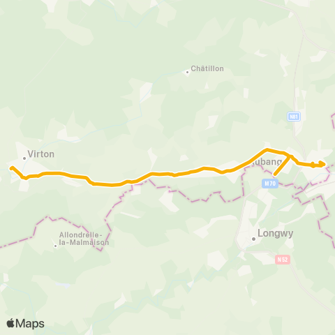 TEC Namur-Luxembourg Aubange - Saint-Mard map