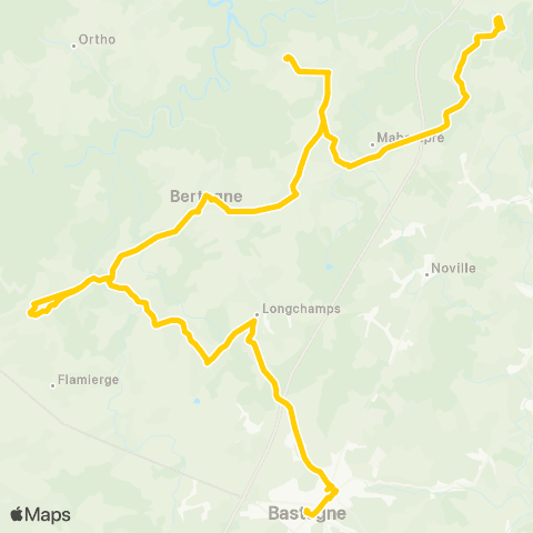 TEC Namur-Luxembourg Houffalize - Bertogne - Bastogne map