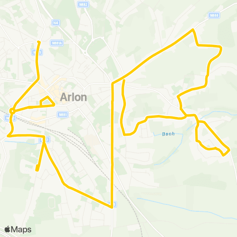 TEC Namur-Luxembourg Waltzing - Arlon map
