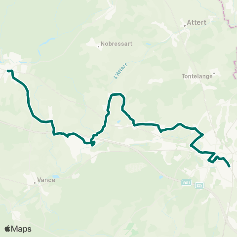 TEC Namur-Luxembourg Habay - Hachy - Arlon map