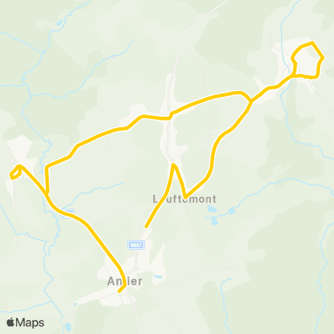 TEC Namur-Luxembourg Anlier - Louftémont map