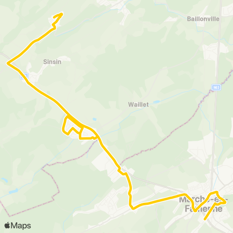 TEC Namur-Luxembourg Nettinne - Marche map