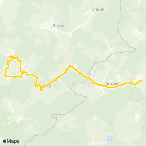 TEC Namur-Luxembourg Bellefontaine - Paliseul map
