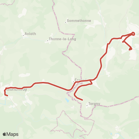 TEC Namur-Luxembourg Montmédy - Virton map