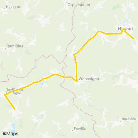 TEC Namur-Luxembourg Eghezée - Hannut map