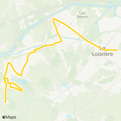 TEC Hainaut Maurage - la Louvière map