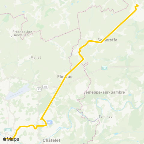 TEC Namur-Luxembourg Gembloux - Charleroi map