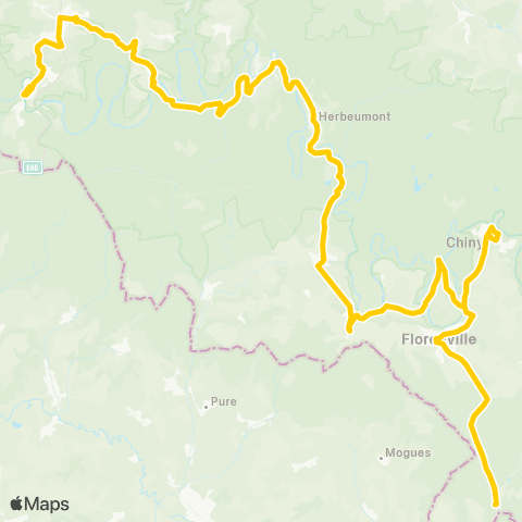 TEC Namur-Luxembourg Bouillon - Orval map