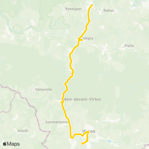 TEC Namur-Luxembourg Marbehan - Tintigny - Virton map