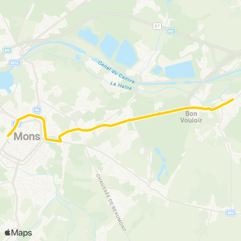 TEC Hainaut Mons - Havré map