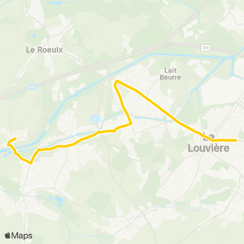 TEC Hainaut Thieu - la Louvière map