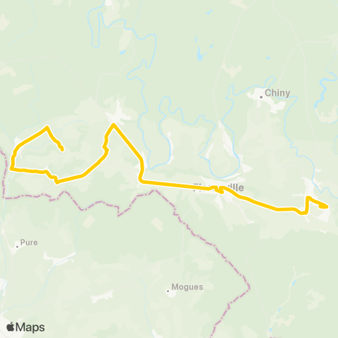TEC Namur-Luxembourg Watrinsart - Florenville - Izel map
