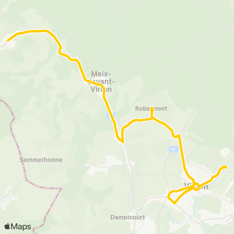 TEC Namur-Luxembourg Gérouville - Virton map