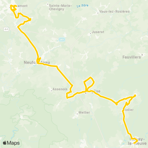 TEC Namur-Luxembourg Libramont - Habay map