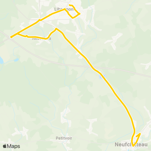 TEC Namur-Luxembourg Libramont - Neufchâteau map