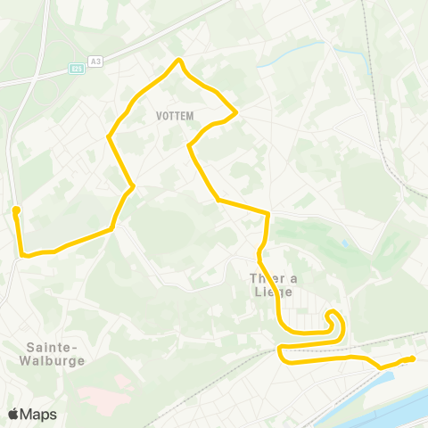 TEC Liège - Verviers Coronmeuse - Thier-À-Liège - P+R Vottem map