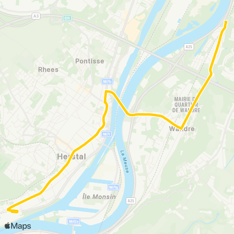 TEC Liège - Verviers Coronmeuse - Herstal - Wandre - Cheratte map