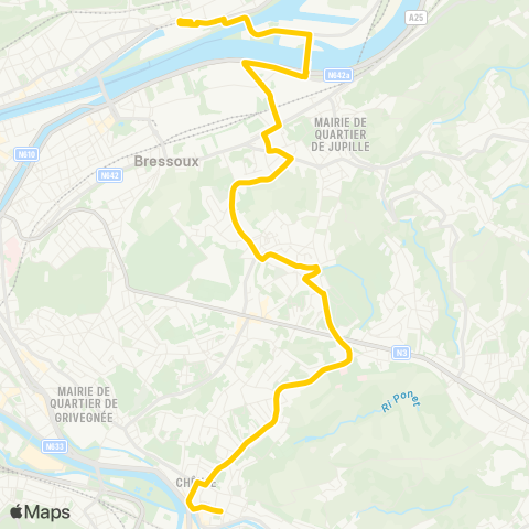 TEC Liège - Verviers Coronmeuse - Jupille - Chênée map