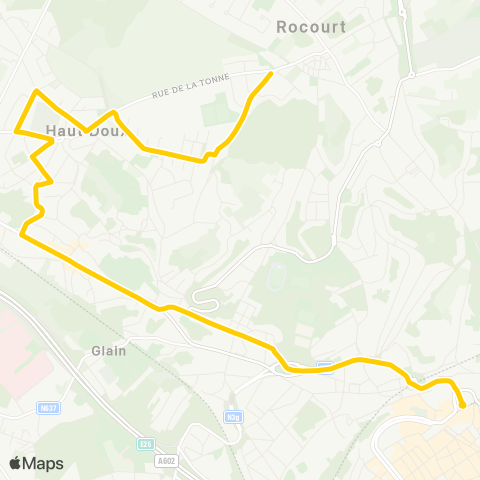 TEC Liège - Verviers St-Lambert - Ans - Cité Lonay - XIV Verges map