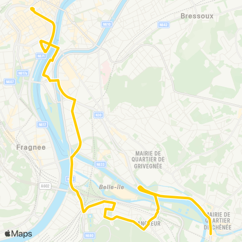 TEC Liège - Verviers Rép. Française - Angleur - Chênée map