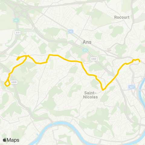 TEC Liège - Verviers St-Lambert - Grâce-Hollogne - Aulichamps map